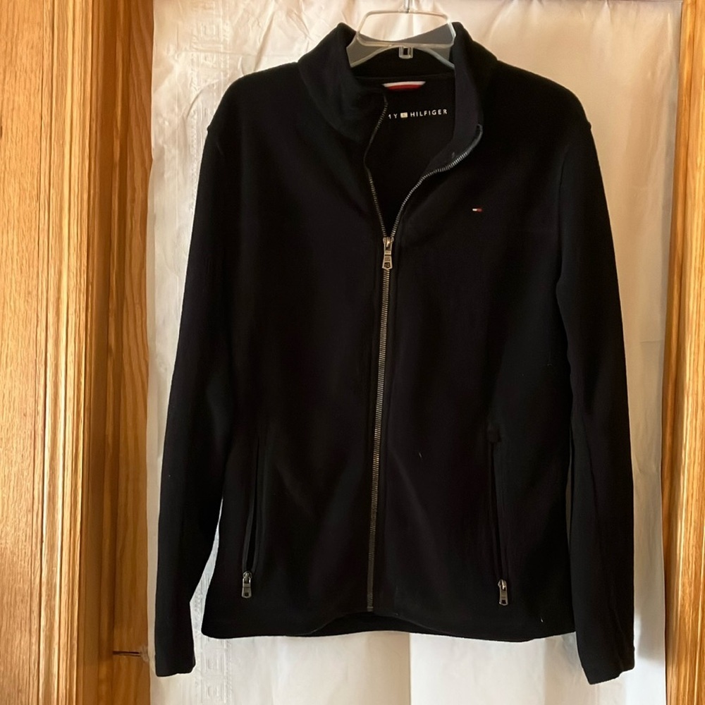 Tommy Hilfiger Women’s Sz S Classic Black Zip Front Polar Fleece Jacket